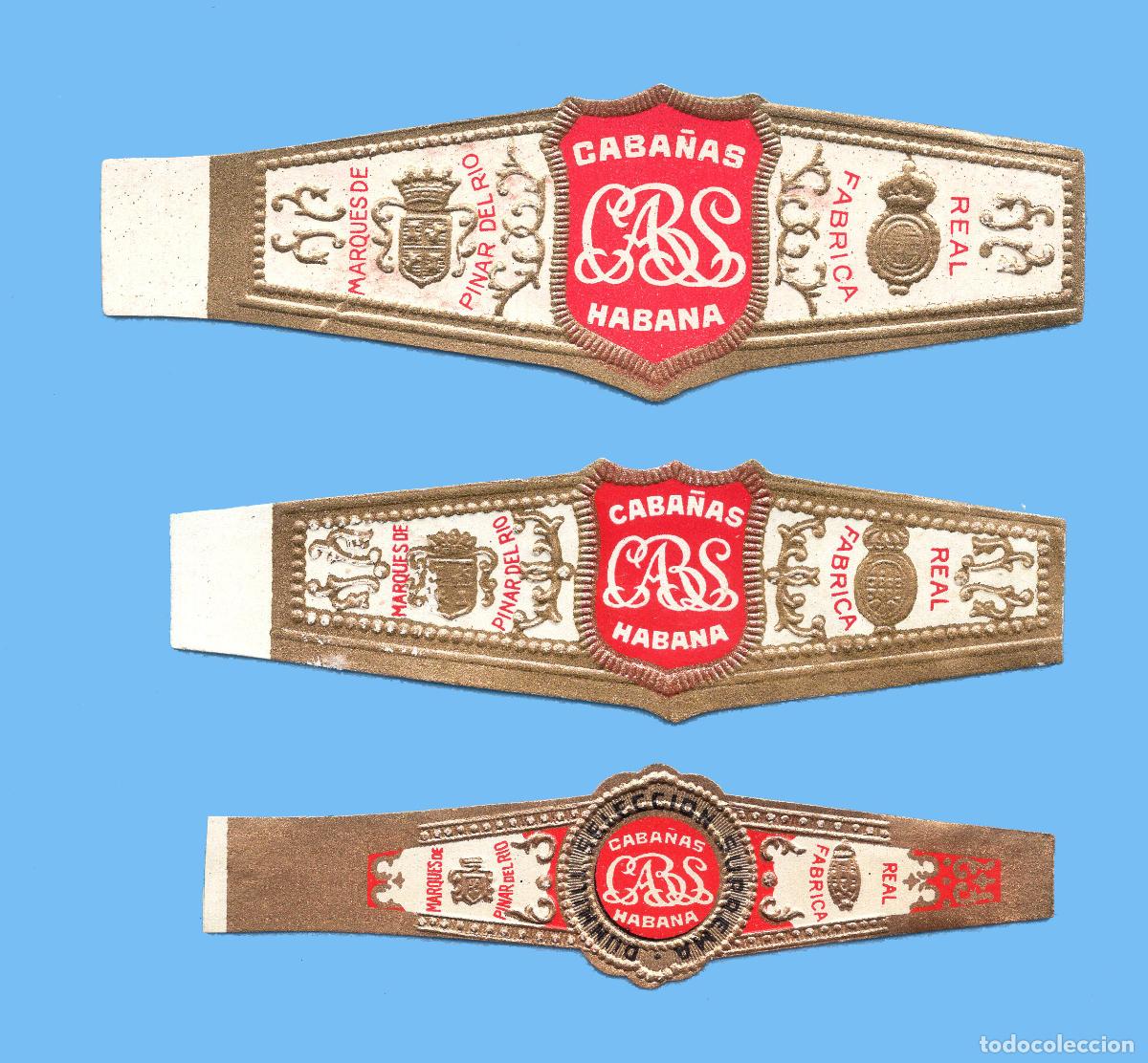 Vitolas de colecci&oacute;n: 3 VITOLAS CUBANAS ANTIGUAS - MARCA CABA&Ntilde;AS