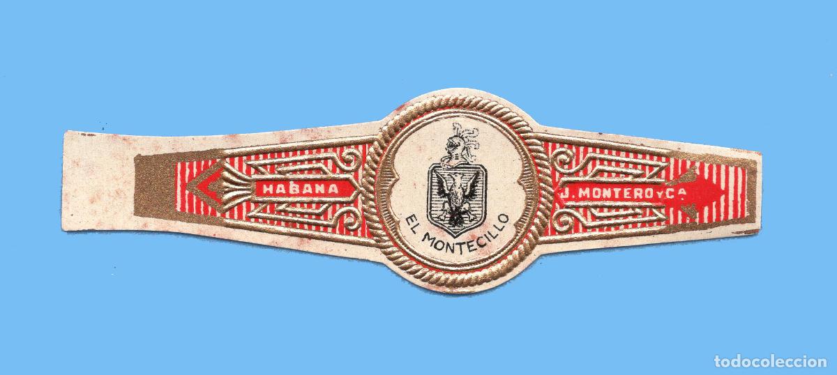Vitolas de colecci&oacute;n: VITOLA CUBANA ANTIGUA - MARCA J. MONTERO Y Ca. - EL MONTECILLO - ESCUDO HER&Aacute;LDICO