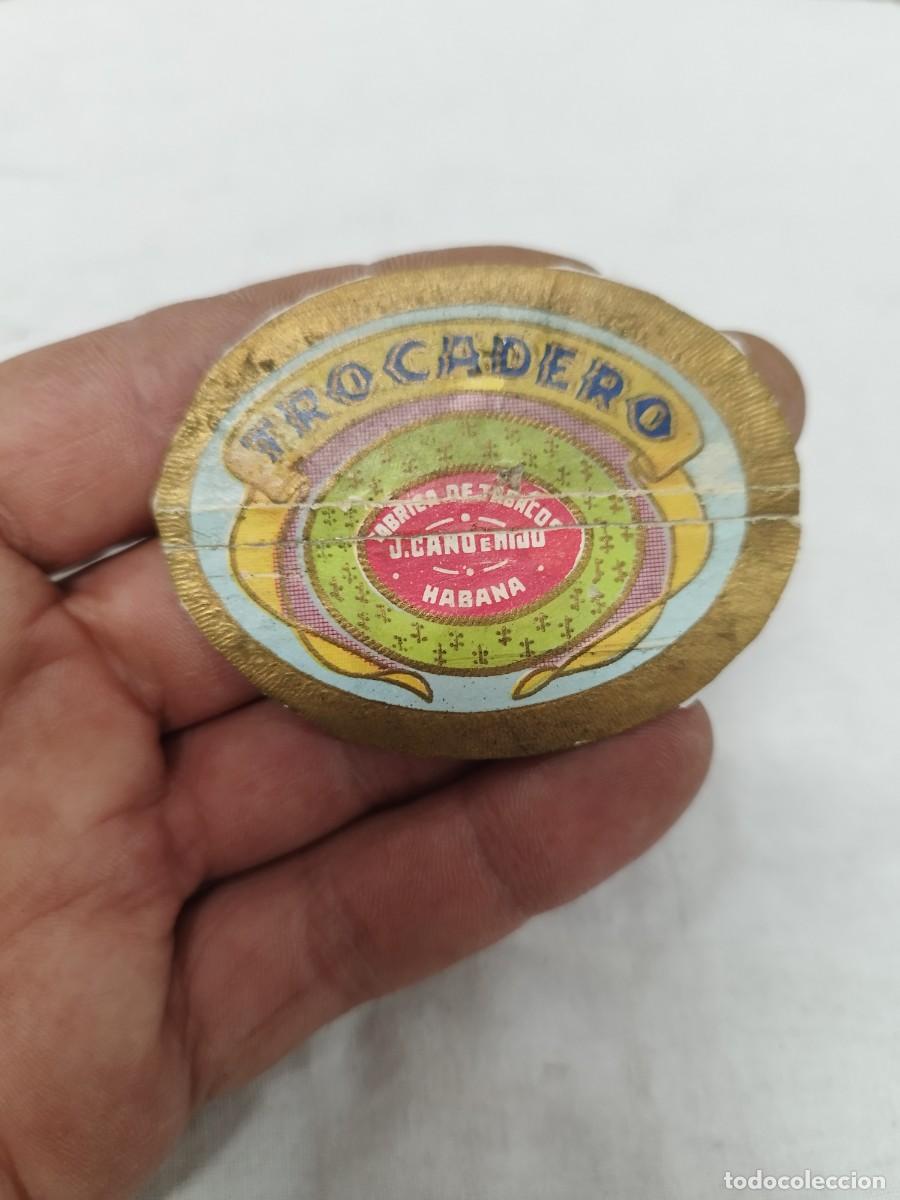 Vitolas de colecci&oacute;n: Antigua Etiqueta Litogr&aacute;fica de Puros Cubanos Trocadero - J. Cano, Habana - Vitofilia.