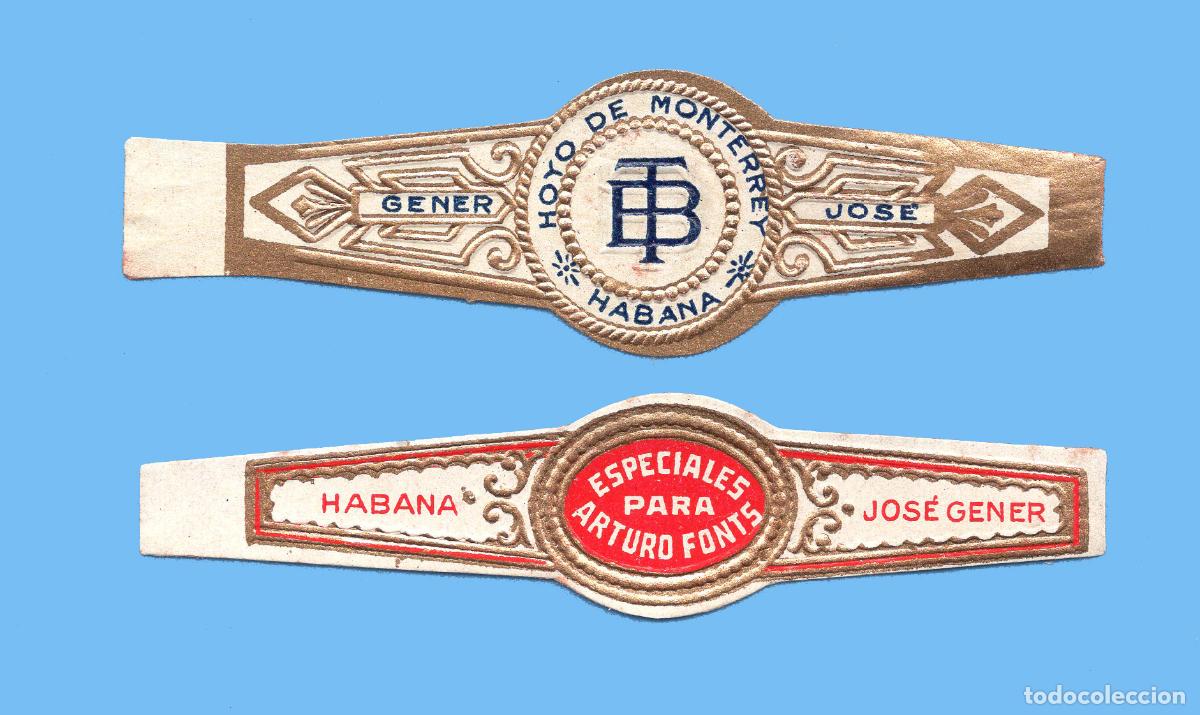 Vitolas de colecci&oacute;n: 2 VITOLAS CUBANAS ANTIGUAS - MARCA JOSE GENER. HOYO DE MONTERREY