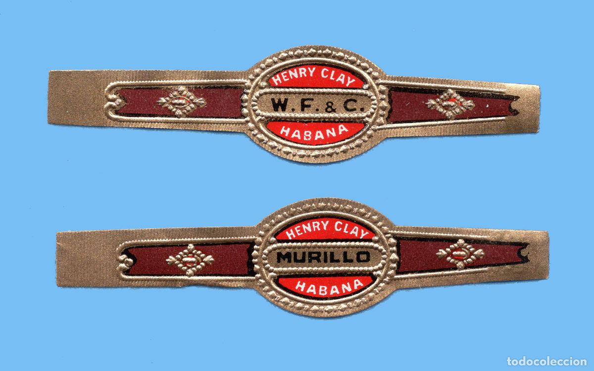 Vitolas de colecci&oacute;n: 2 VITOLAS CUBANAS ANTIGUAS - MARCA HENRY CLAY - PERSONALIZABLES - W. F. & C. Y MURILLO