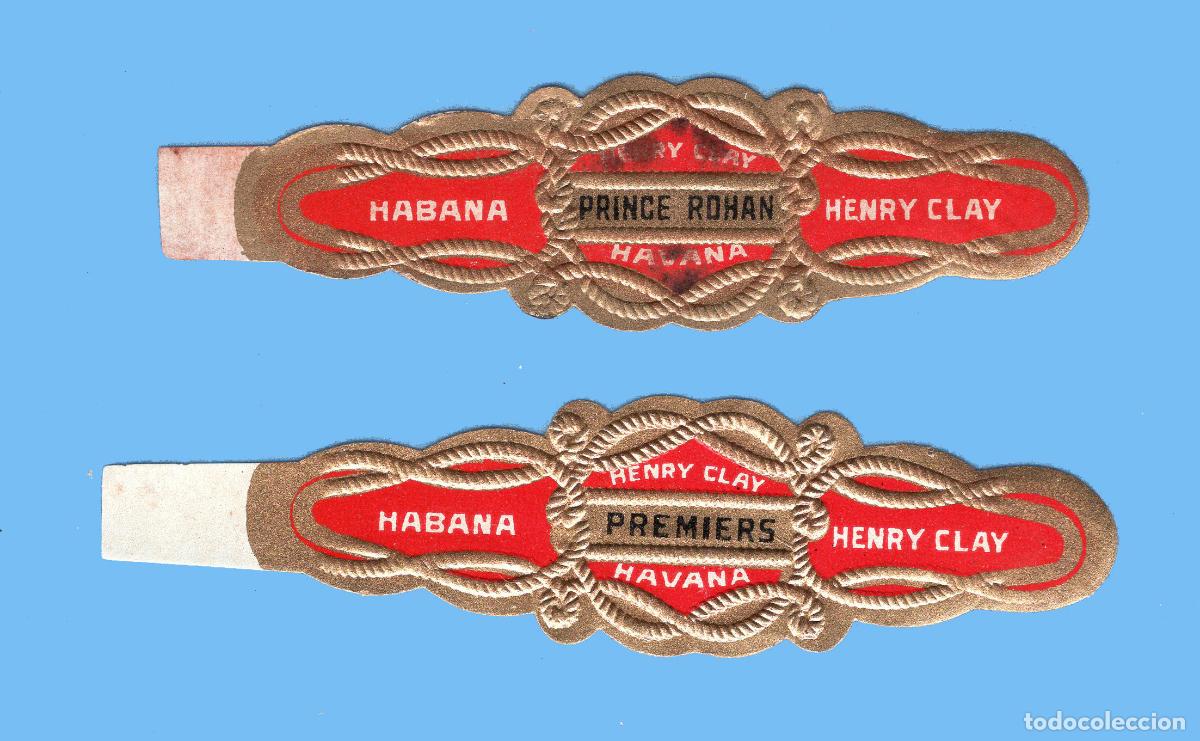 Vitolas de colecci&oacute;n: 2 VITOLAS CUBANAS ANTIGUAS - MARCA HENRY CLAY - ESPECIALES - PREMIERS Y PRINCE ROMAN