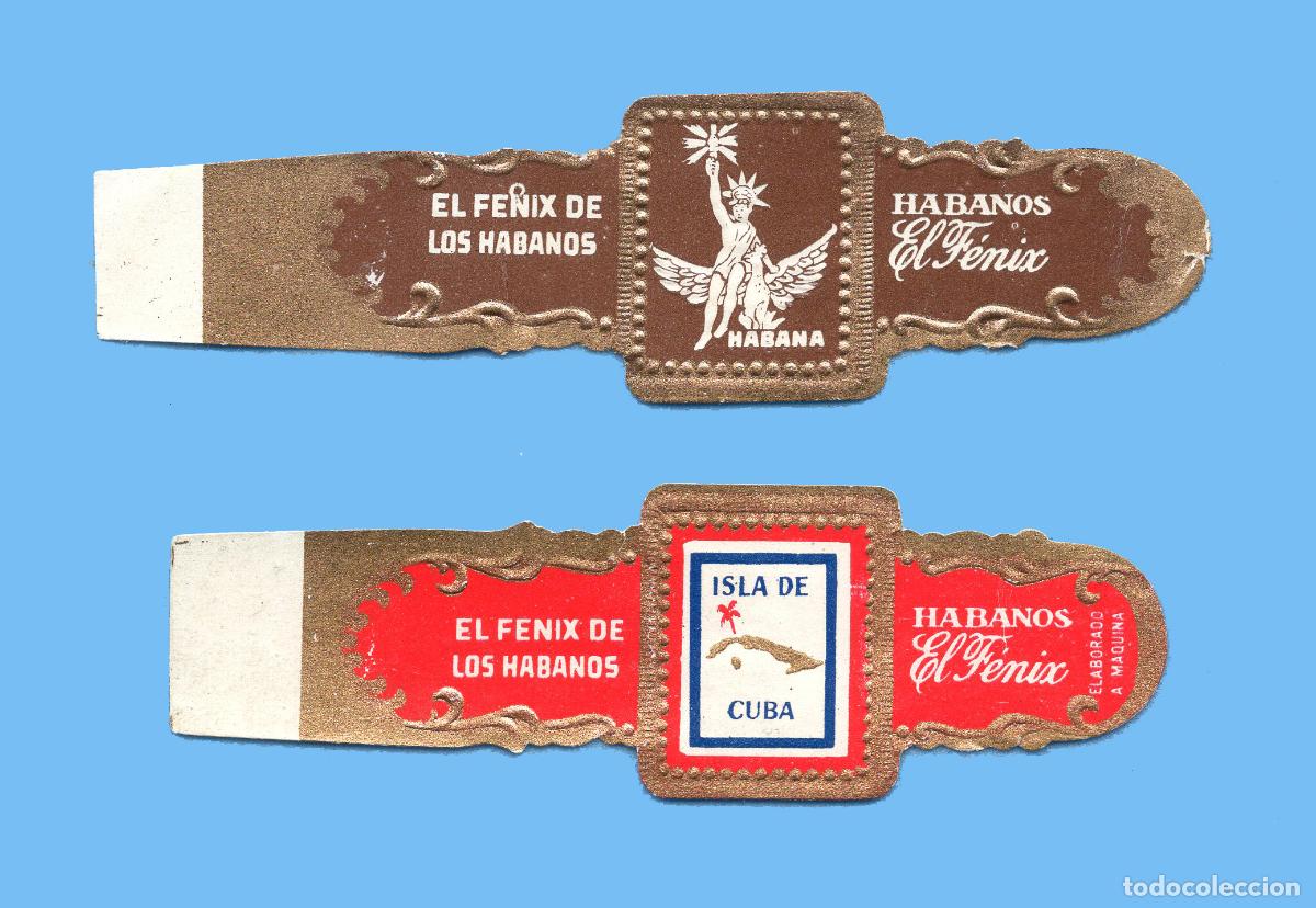 Vitolas de colecci&oacute;n: 2 VITOLAS CUBANAS ANTIGUAS - MARCA EL FENIX DE LOS HABANOS - ISLA DE CUBA Y PERSONAJE ALADO