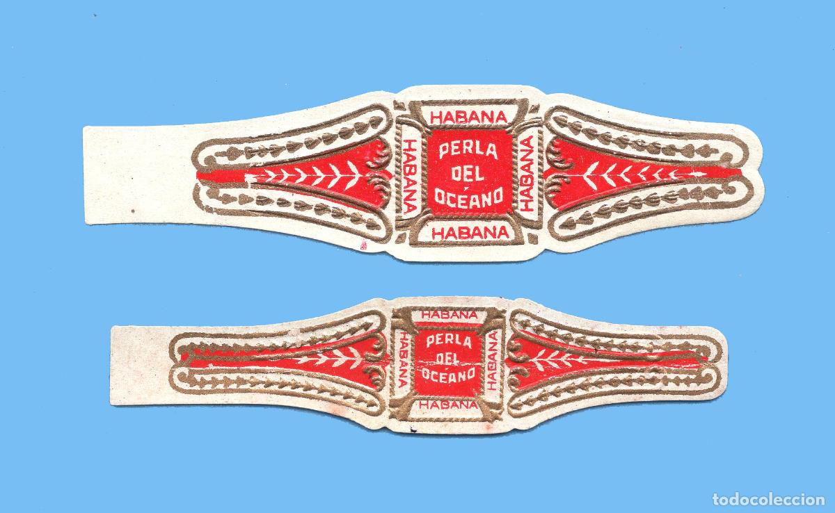 Vitolas de colecci&oacute;n: 2 VITOLAS CUBANAS ANTIGUAS - MARCA PERLA DEL OC&Eacute;ANO