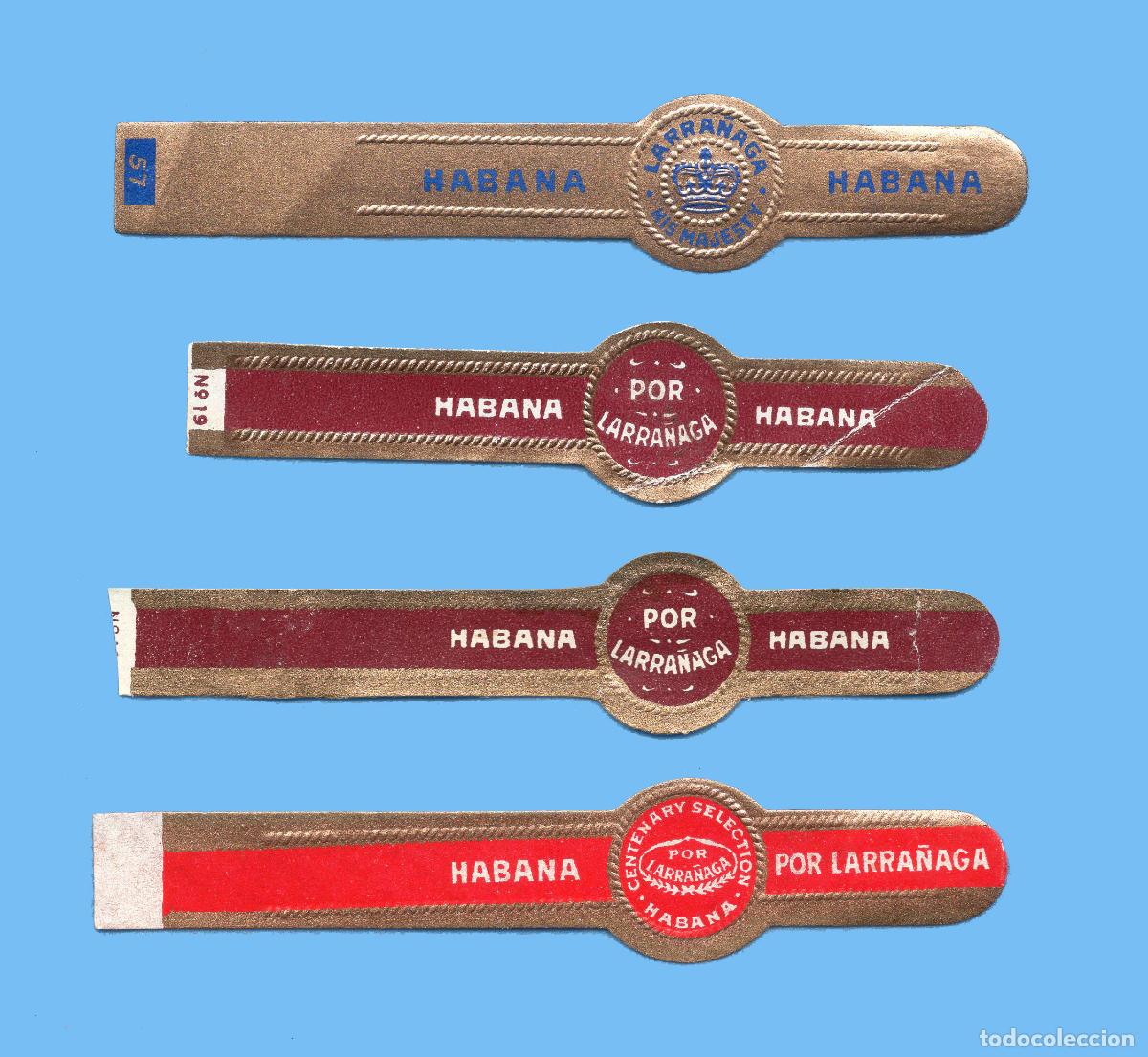 Vitole di collezione: 4 VITOLAS CUBANAS ANTIGUAS - MARCA POR LARRA&Ntilde;AGA