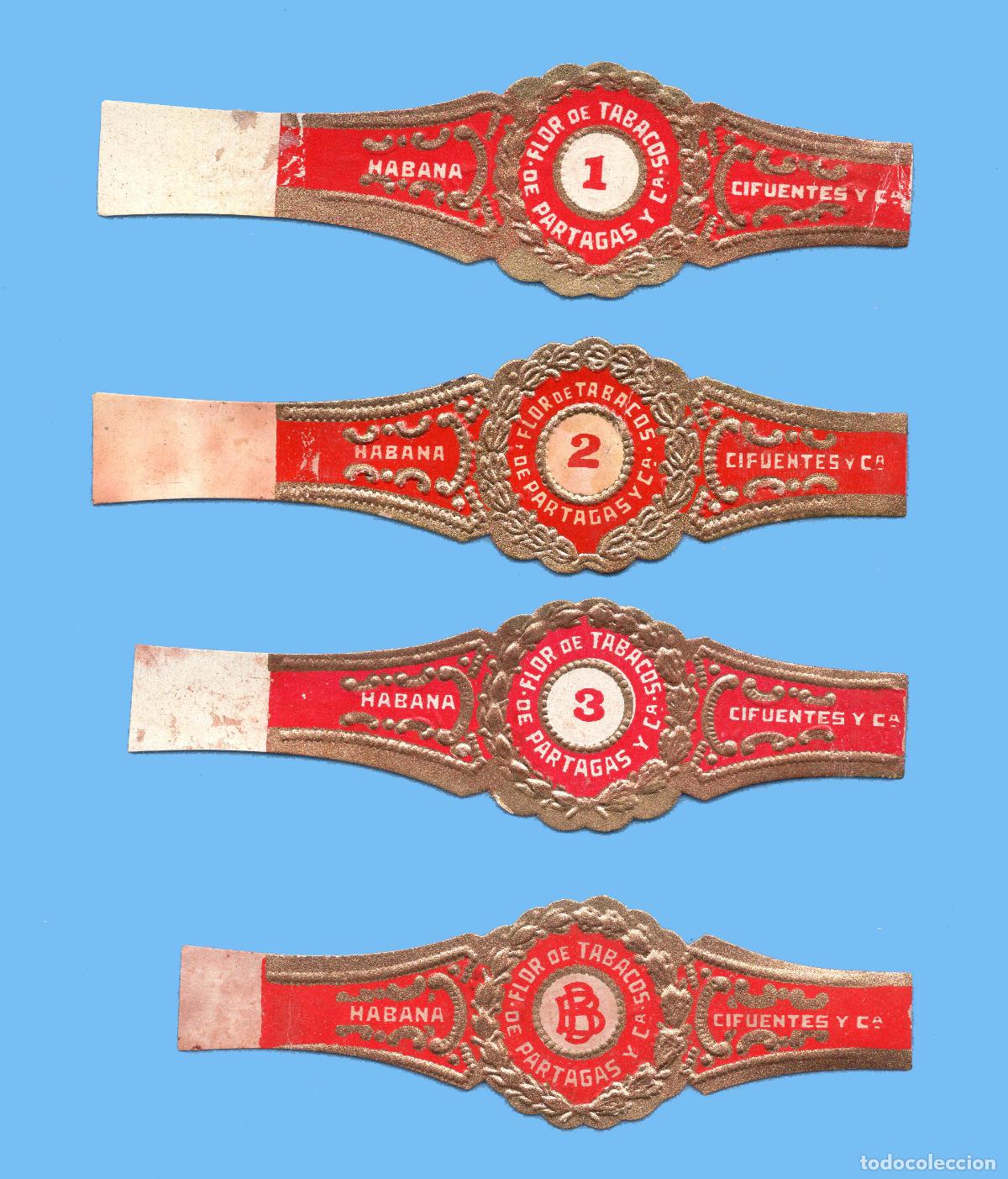 Vitole di collezione: 4 VITOLAS CUBANAS ANTIGUAS - MARCA PARTAGAS