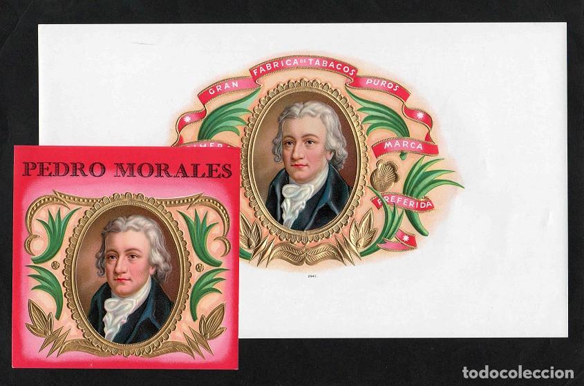 Vitolas de colecci&oacute;n: Vitolas, original litograf&iacute;as. Antiguas litograf&iacute;as de caja de tabacos. Pedro Morales.