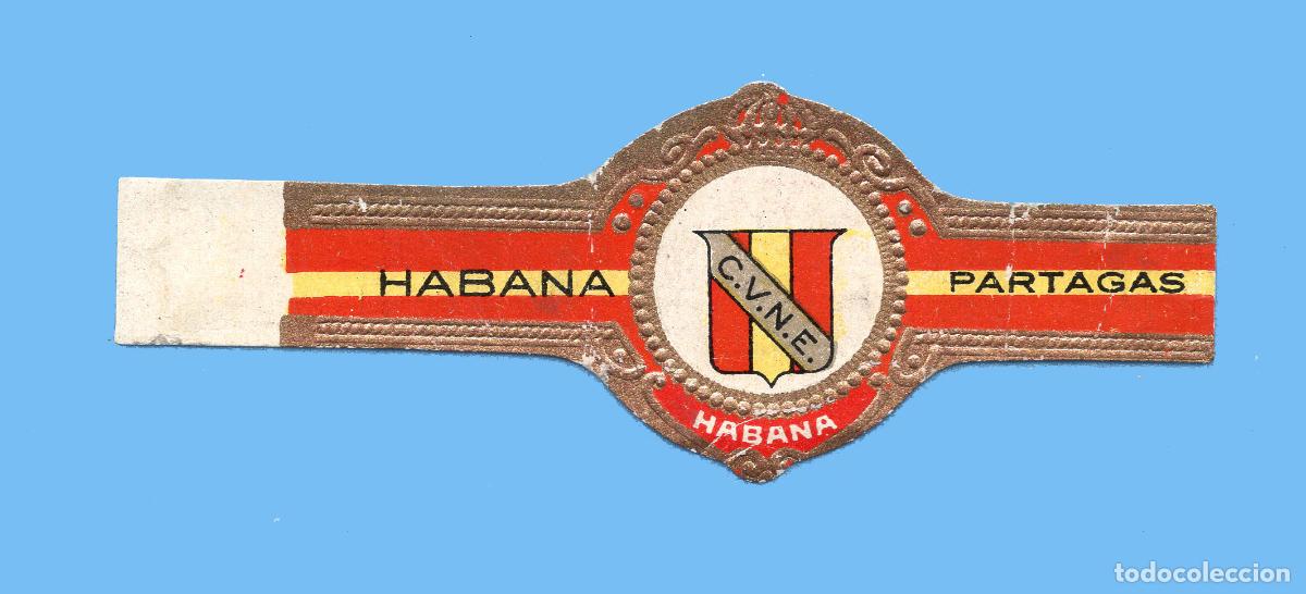 Vitolas de colecci&oacute;n: VITOLA CUBANA ANTIGUA - MARCA PARTAGAS - C. V. N. E. - ESCUDO
