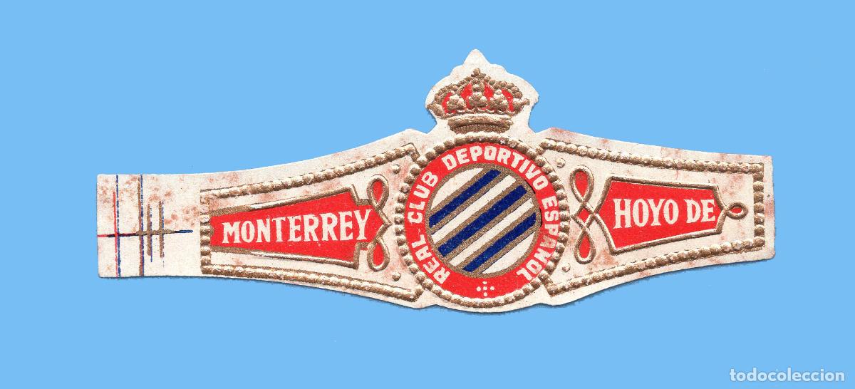 An&eacute;is de charuto de cole&ccedil;&atilde;o: VITOLA CUBANA ANTIGUA - MARCA HOYO DE MONTERREY - REAL CLUB DEPORTIVO ESPA&Ntilde;OL - ESCUDO