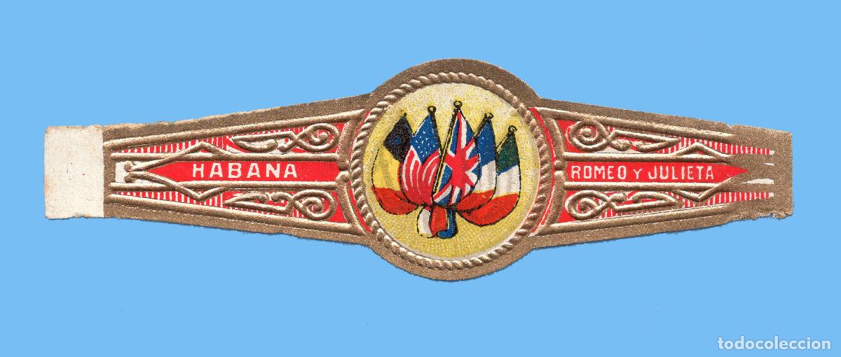 An&eacute;is de charuto de cole&ccedil;&atilde;o: VITOLA CUBANA ANTIGUA - MARCA ROMEO Y JULIETA - BANDERA