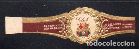 Bagues de cigare de collection: VITOLA CLASICA: 066002, TEMA DEPORTES, FUTBOL CLUB BARCELONA, EL FENIX, CUBA.