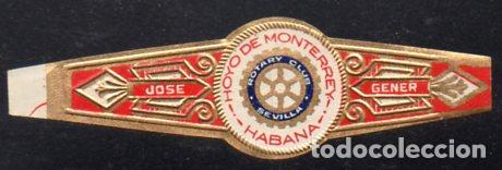 Vitolas de colecci&oacute;n: VITOLA CLASICA: 066010, TEMA ROTARIO, ROTARY CLUB SEVILLA, HOYO DE MONTERREY, CUBA.