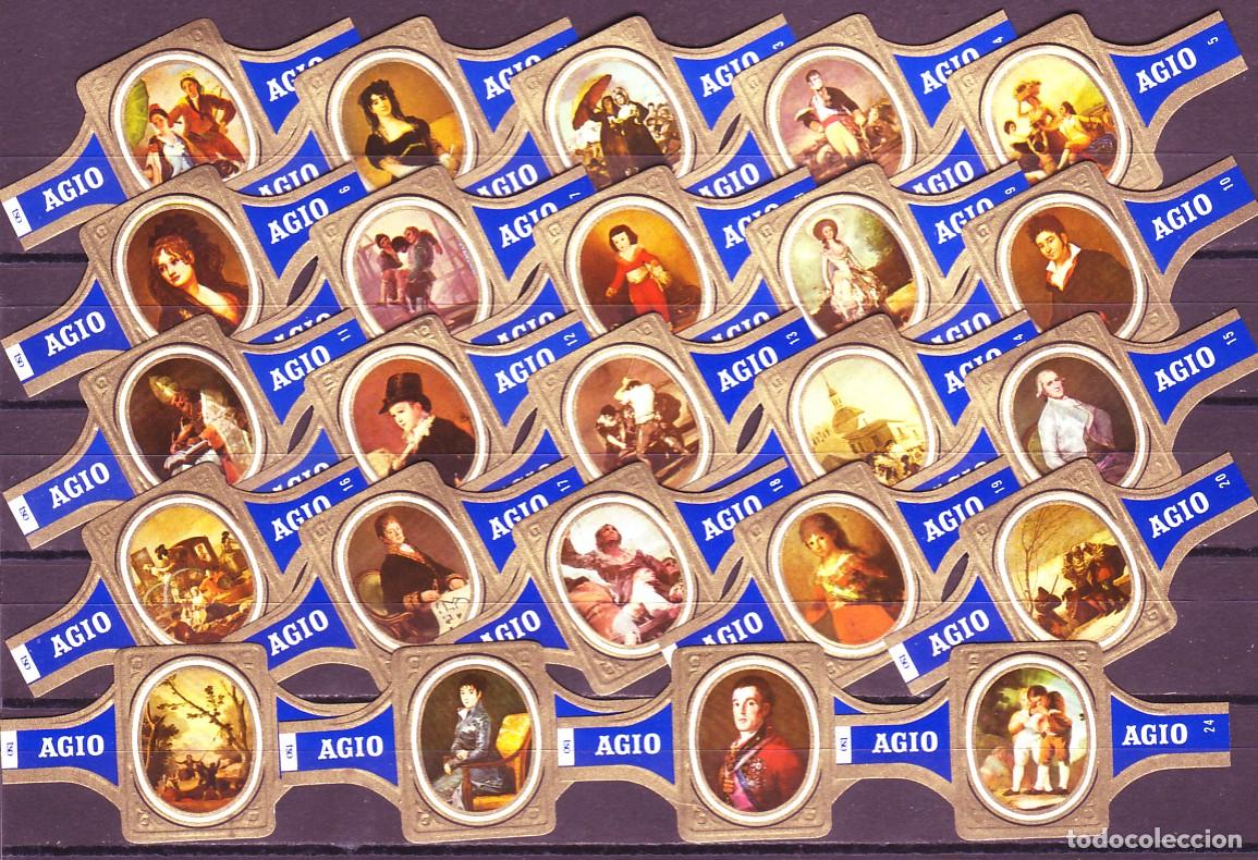 Vitolas de colecci&oacute;n: AGIO, CUADROS DE GOYA, AZUL, 24 VITOLAS, SERIE COMPLETA.