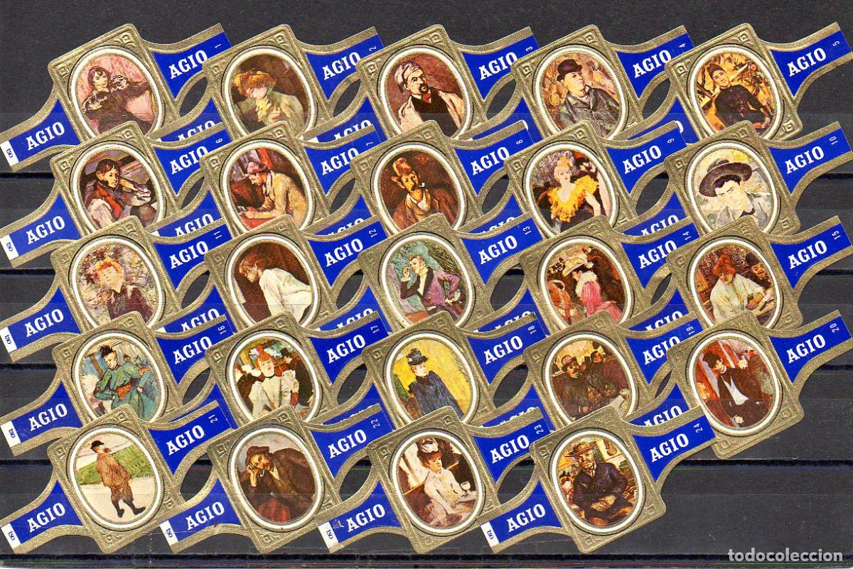 Vitolas de colecci&oacute;n: AGIO, IMPRESIONISTAS, AZUL, 24 VITOLAS, SERIE COMPLETA.