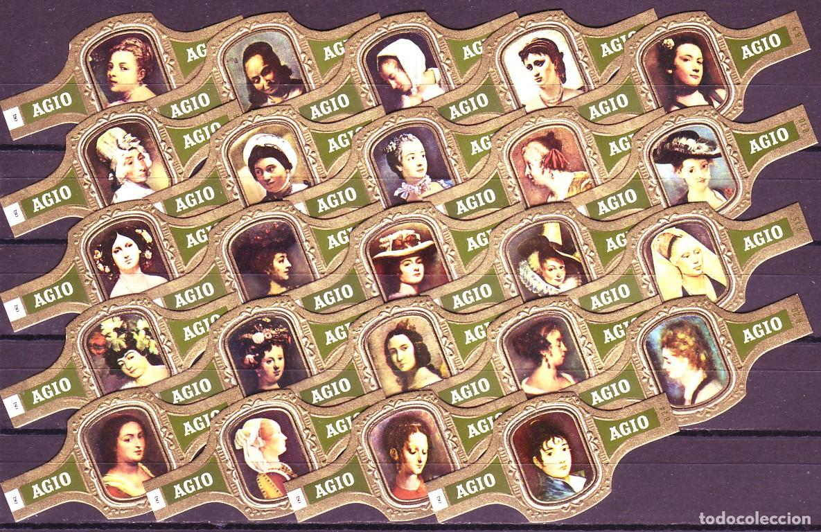 Vitolas de colecci&oacute;n: AGIO, RETRATOS DE MUJERES, VERDE, 24 VITOLAS, SERIE COMPLETA.