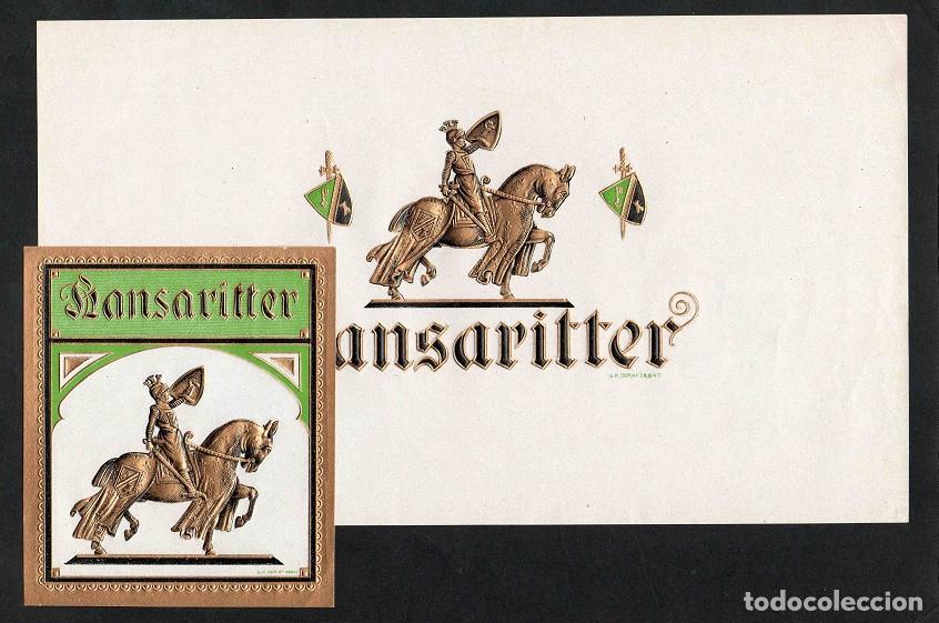 Vitolas de colecci&oacute;n: Vitolas, original litograf&iacute;as. Antiguas litograf&iacute;as de caja de tabacos. Hansaritter.