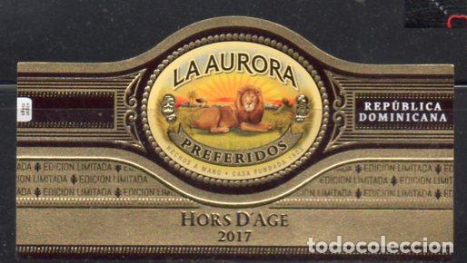 Vitolas de colecci&oacute;n: VITOLA CLASICA: 196003, TEMA FAUNA, FELIDOS, LA AURORA, REPUBLICA DOINICANA.