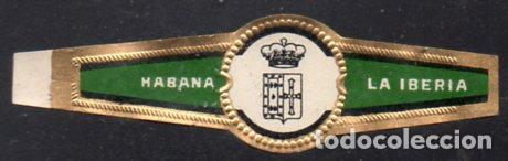 Vitolas de colecci&oacute;n: VITOLA CLASICA: 196006, TEMA ESCUDOS, LA IBERIA, CUBA.
