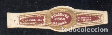Vitolas de colecci&oacute;n: VITOLA CLASICA: 196029, PUROKUBA, GRANDA Y CIA. CUBA.