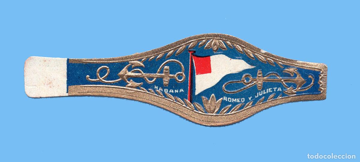 Vitolas de colecci&oacute;n: VITOLA CUBANA ANTIGUA - MARCA ROMEO Y JULIETA - TEM&Aacute;TICA BANDERAS