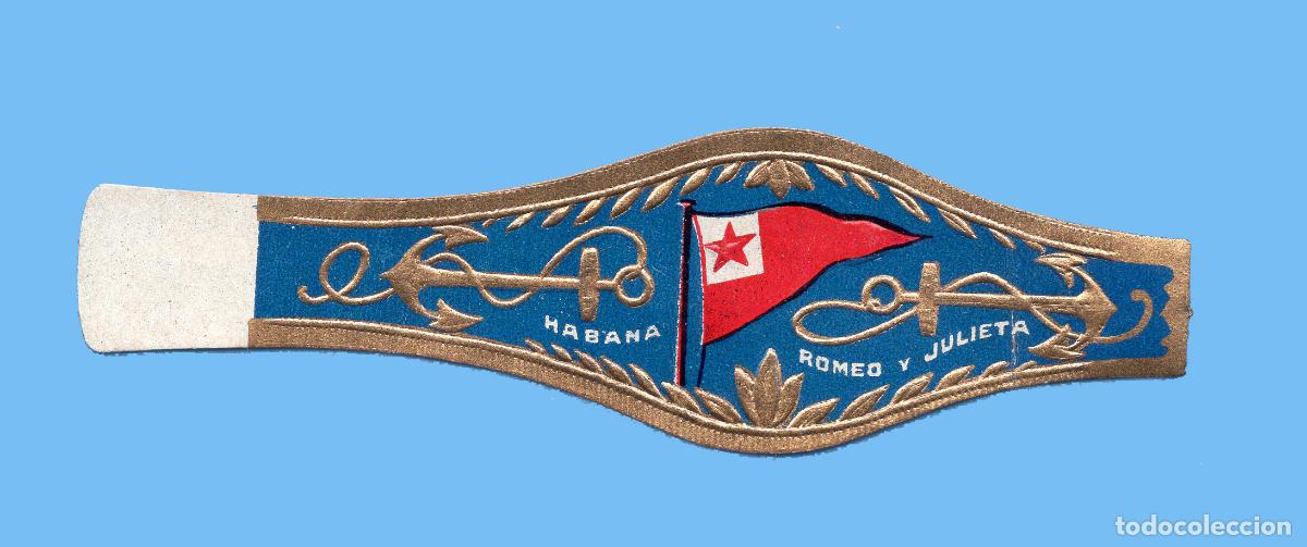 Vitolas de colecci&oacute;n: VITOLA CUBANA ANTIGUA - MARCA ROMEO Y JULIETA - TEM&Aacute;TICA BANDERAS
