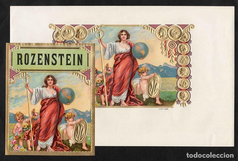 Vitolas de colecci&oacute;n: Vitolas, original litograf&iacute;as. Antiguas litograf&iacute;as de caja de tabacos. Rozenstein.