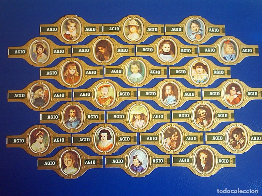 Vitolas de colecci&oacute;n: AGIO, RETRATOS DE NI&Ntilde;OS, VERDE, 24 VITOLAS, SERIE COMPLETA.