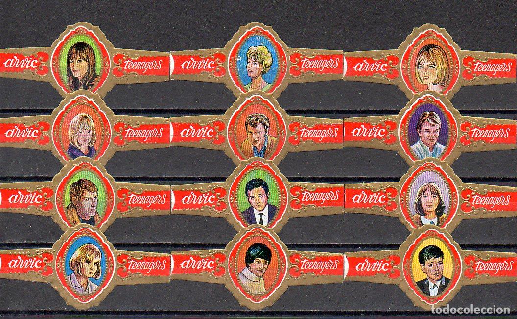 Vitolas de colecci&oacute;n: ARVIC, CANCION MODERNA, SERIE 2&ordf;, ROJO, 12 VITOLAS, SERIE COMPLETA.