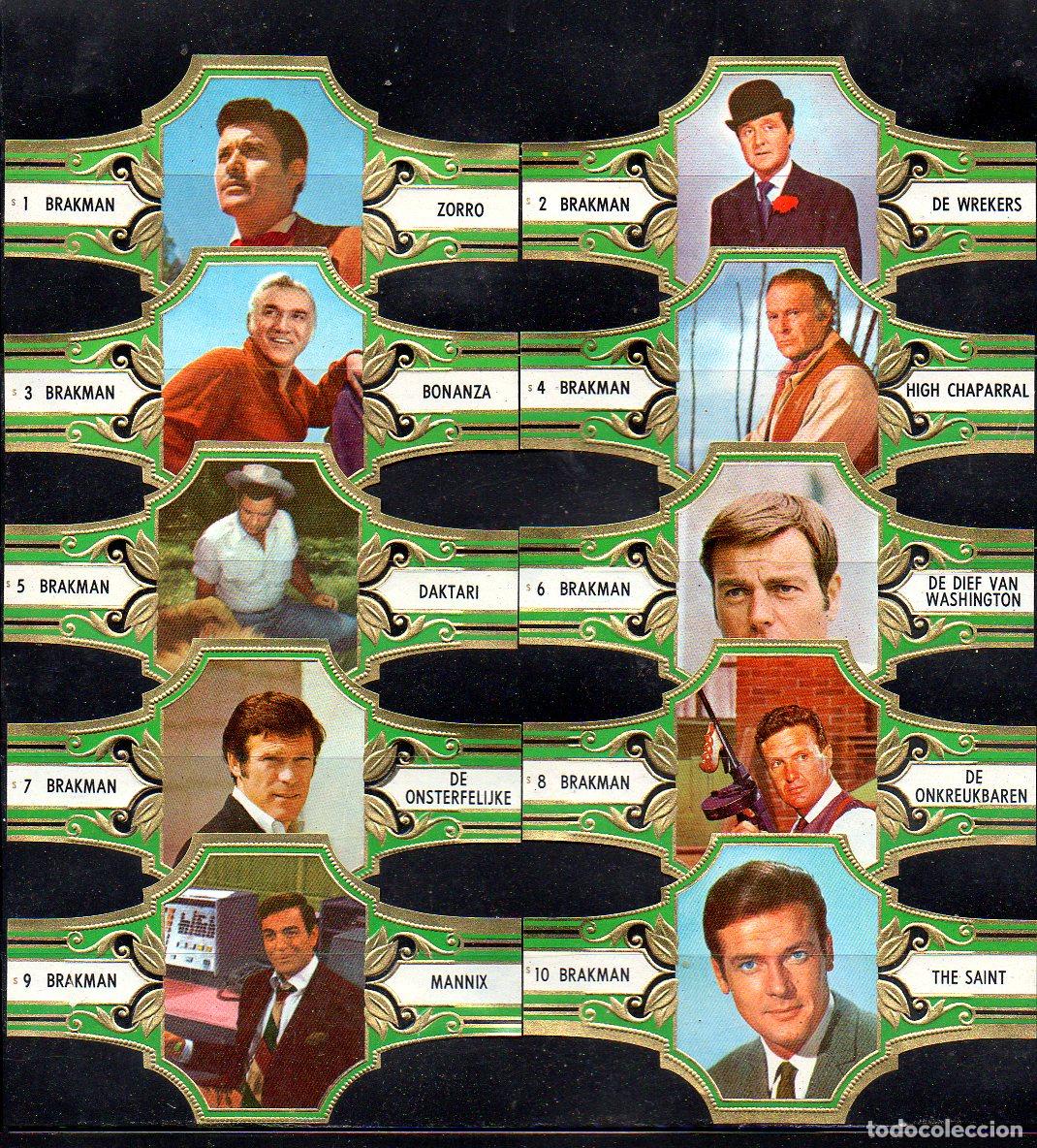 Vitolas de colecci&oacute;n: BRAKMAN, PERSONAJES DE LA TELEVISION, GRAN FORMATO, 10 VITOLINAS, SERIE COMPLETA.