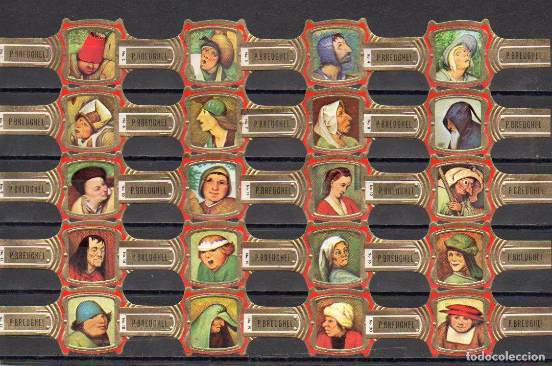 Vitolas de colecci&oacute;n: BREUGHEL, FRAGMENTOS DE BREUGHEL, BORDE ROJO, 20 VITOLAS, SERIE COMPLETA.