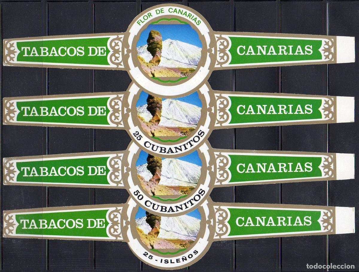 Vitolas de colecci&oacute;n: FLOR DE CANARIAS, CUMBRES DEL TEIDE, 4 VITOLINAS GIGANTES, SERIE COMPLETA.