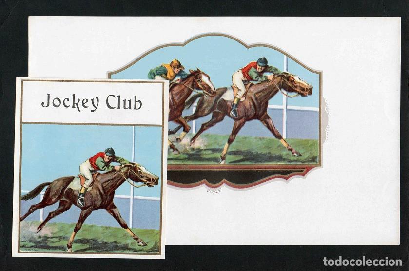 Vitolas de colecci&oacute;n: Vitolas, original litograf&iacute;as. Antiguas litograf&iacute;as de caja de tabacos. Jockey Club.