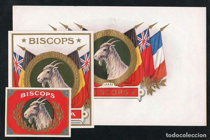 Vitolas de colecci&oacute;n: Vitolas, original litograf&iacute;as. Antiguas litograf&iacute;as de caja de tabacos. Biscops.