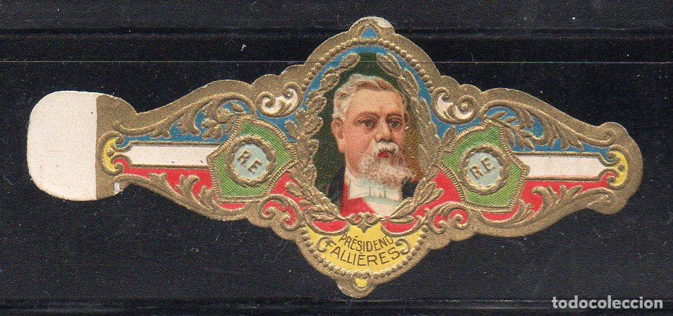 Vitolas de colecci&oacute;n: VITOLA CLASICA: 071022, MILITARES Y POLITICOS DE FRANCIA, PRESIDENTE FALLIERES, TALON BLANCO