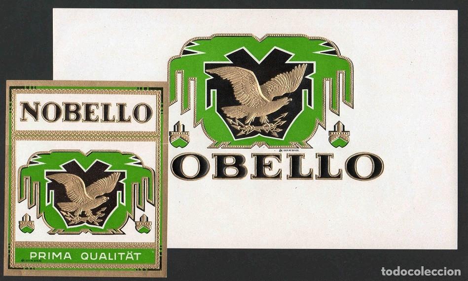 Vitolas de colecci&oacute;n: Vitolas, original litograf&iacute;as. Antiguas litograf&iacute;as de caja de tabacos. Nobello.