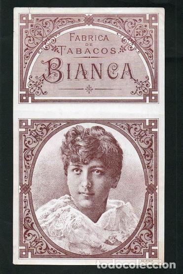 Vitolas de colecci&oacute;n: Vitola, original litograf&iacute;a. Antigua litograf&iacute;a de caja de tabacos. Bianca.