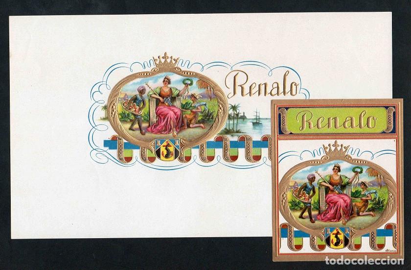 Vitolas de colecci&oacute;n: Vitolas, original litograf&iacute;as. Antiguas litograf&iacute;as de caja de tabacos. Renalo.