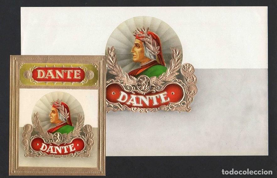 Vitolas de colecci&oacute;n: Vitolas, original litograf&iacute;as. Antiguas litograf&iacute;as de caja de tabacos. Dante.
