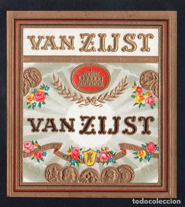 Vitolas de colecci&oacute;n: Vitola, original litograf&iacute;a. Antigua litograf&iacute;a de caja de tabacos. Van Zijst.