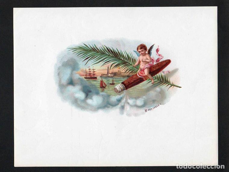 Vitolas de colecci&oacute;n: Vitola, original litograf&iacute;a. Antigua litograf&iacute;a de caja de tabacos. Untitled (Habana).