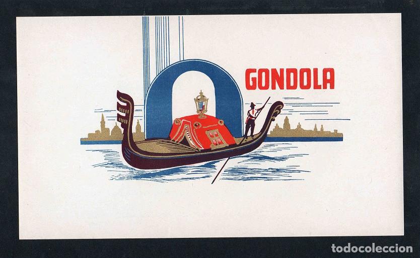Vitolas de colecci&oacute;n: Vitola, original litograf&iacute;a. Antigua litograf&iacute;a de caja de tabacos. Gondola.