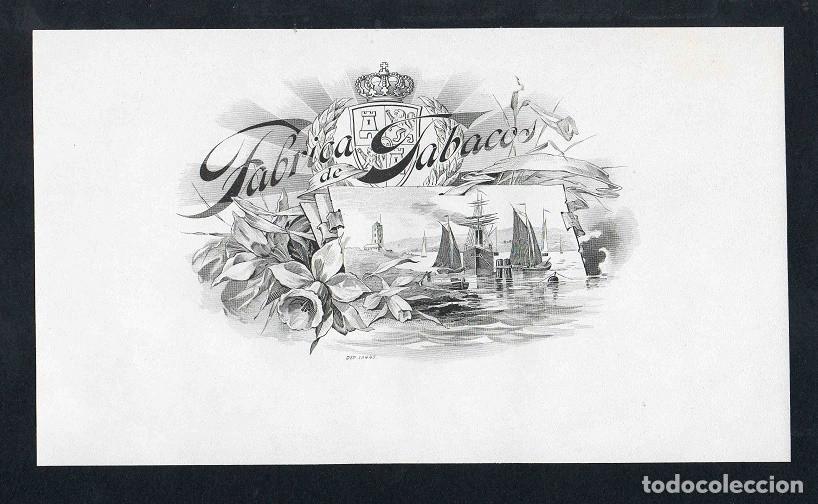 Vitolas de colecci&oacute;n: Vitola, original litograf&iacute;a. Antigua litograf&iacute;a de caja de tabacos. Fabrica de Tabacos.