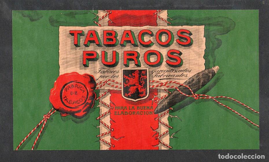 Vitolas de colecci&oacute;n: Vitola, original litograf&iacute;a. Antigua litograf&iacute;a de caja de tabacos. Tabacos Puros.