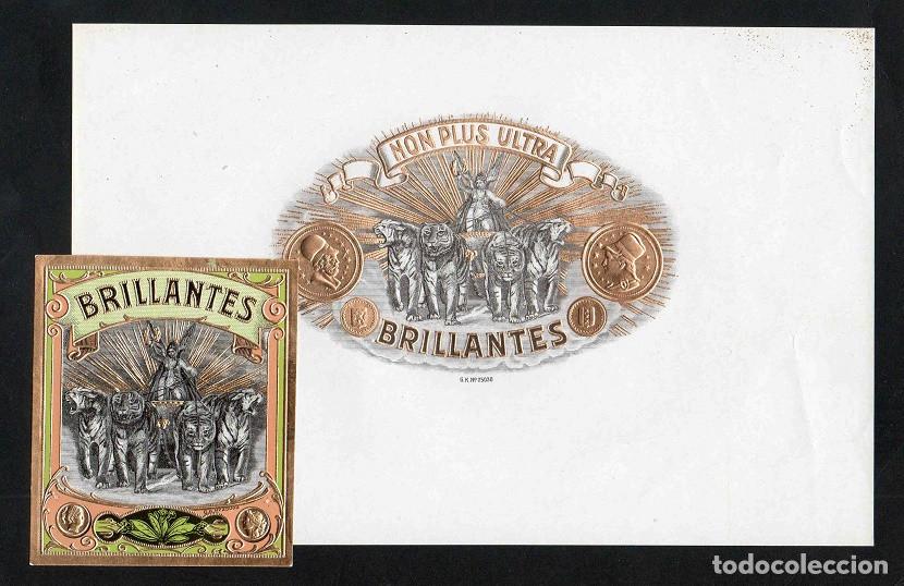 Vitolas de colecci&oacute;n: Vitolas, original litograf&iacute;as. Antiguas litograf&iacute;as de caja de tabacos. Brillantes.