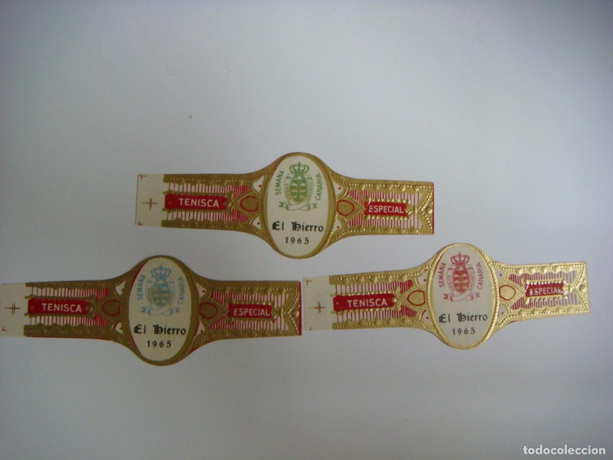 Vitolas de colecci&oacute;n: VITOLAS COLECCION DE TRES VITOLAS DE TENISCA SEMANA CANARIA EL HIERRO 1965 -N&ordm;.-13