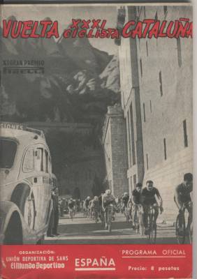 Coleccionismo: PROGRAMA OFICIAL VUELTA CICLISTA CATALU&Ntilde;A 1951 MUCHA PUBLICIDA DE EPOCA