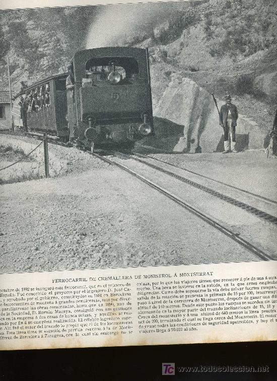 Coleccionismo: FOTOGRAFIA DEL FERROCARRIL DE CREMALLERA DE MONISTROL A MONTSERRAT.A&Ntilde;O 1896. GRAN DIMENSION