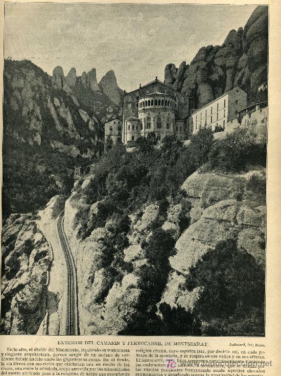 Coleccionismo: LAMINA FOTOGRAFICA.FERROCARRIL DE MONTSERRAT.A&Ntilde;O 1896.FOTOGRAFIA ANTIGUA.GRAN DIMENSION