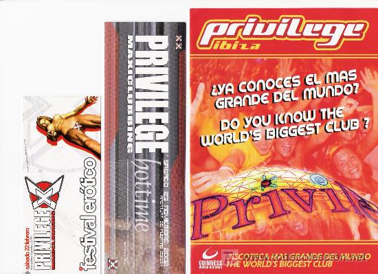 Collezionismo: Flyers discoteca privilege