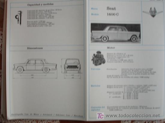 Coleccionismo: FICHA TECNICA, SEAT 1400 C